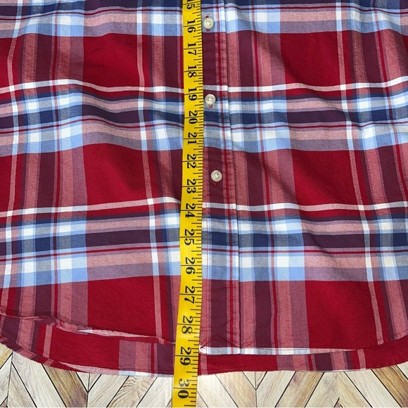 RALPH LAUREN Classic Fit Short Sleeve Button Down Cotton Red Blue Plaid XL - Picture 9 of 9